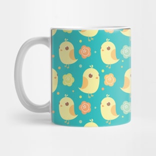 Cute Chicks & Flowers Pattern Mug